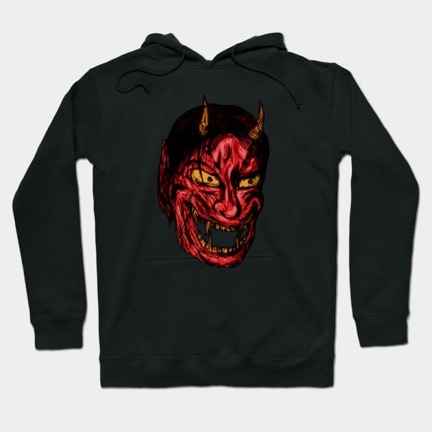 REd demon Mask Hoodie by fixedthor